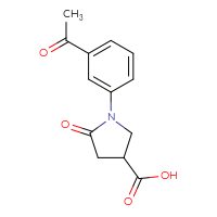 Chemical structure of 1-(3-acetylphenyl)-5-oxopyrrolidine-3-carboxylic acid - CSSB00015200754