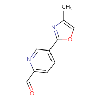 Chemical structure of 5-(4-methyl-1,3-oxazol-2-yl)pyridine-2-carbaldehyde - CSSB00025787684