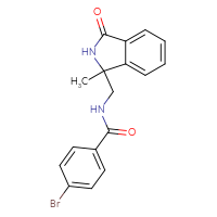 Chemical structure of 4-bromo-N-[(1-methyl-3-oxo-2,3-dihydro-1H-isoindol-1-yl)methyl]benzamide - CSSB15563506766