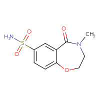 Chemical structure of 4-methyl-5-oxo-2,3,4,5-tetrahydro-1,4-benzoxazepine-7-sulfonamide - CSSB00000697943