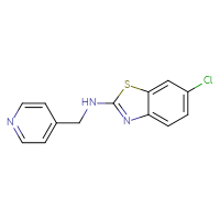 Chemical structure of 6-chloro-N-[(pyridin-4-yl)methyl]-1,3-benzothiazol-2-amine - CSSB00008315691