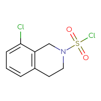 Chemical structure of 8-chloro-1,2,3,4-tetrahydroisoquinoline-2-sulfonyl chloride - CSSB14998404471