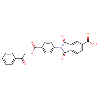 Chemical structure of 1,3-dioxo-2-{4-[(2-oxo-2-phenylethoxy)carbonyl]phenyl}-2,3-dihydro-1H-isoindole-5-carboxylic acid - CSSB00121725381