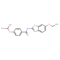 Chemical structure of N-(6-ethoxy-1,3-benzothiazol-2-yl)-4-(propan-2-yloxy)benzamide - CSSB00028005010