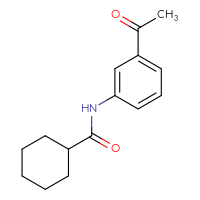 Chemical structure of N-(3-acetylphenyl)cyclohexanecarboxamide - CSSB00020595154