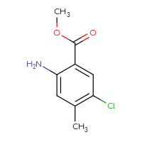 Chemical structure of methyl 2-amino-5-chloro-4-methylbenzoate - CSSB00009975662