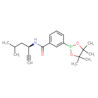 Chemical structure of N-[(3R)-5-methylhex-1-yn-3-yl]-3-(4,4,5,5-tetramethyl-1,3,2-dioxaborolan-2-yl)benzamide - CSSB02507178806