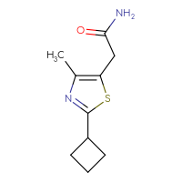 Chemical structure of 2-(2-cyclobutyl-4-methyl-1,3-thiazol-5-yl)acetamide - CSSB01991355652