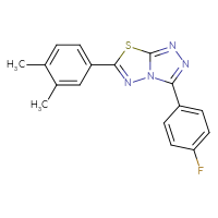 Chemical structure of 6-(3,4-dimethylphenyl)-3-(4-fluorophenyl)-[1,2,4]triazolo[3,4-b][1,3,4]thiadiazole - CSSB00121637881