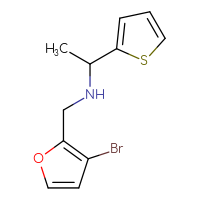 Chemical structure of [(3-bromofuran-2-yl)methyl][1-(thiophen-2-yl)ethyl]amine - CSSB00012059425