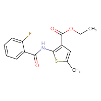 Chemical structure of ethyl 2-(2-fluorobenzamido)-5-methylthiophene-3-carboxylate - CSSB00046246613