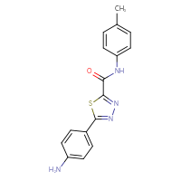 Chemical structure of 5-(4-aminophenyl)-N-(4-methylphenyl)-1,3,4-thiadiazole-2-carboxamide - CSSB00020596410