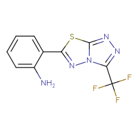 Chemical structure of 2-[3-(trifluoromethyl)-[1,2,4]triazolo[3,4-b][1,3,4]thiadiazol-6-yl]aniline - CSSB00046898645