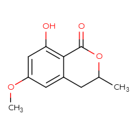 Chemical structure of 8-hydroxy-6-methoxy-3-methyl-3,4-dihydro-1H-2-benzopyran-1-one - CSSB00000060489