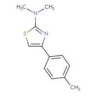 Chemical structure of N,N-dimethyl-4-(4-methylphenyl)-1,3-thiazol-2-amine - CSSB00039529577