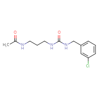 Chemical structure of N-[3-({[(3-chlorophenyl)methyl]carbamoyl}amino)propyl]acetamide - CSSB00104038050