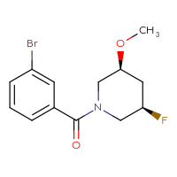 Chemical structure of (3R,5S)-1-(3-bromobenzoyl)-3-fluoro-5-methoxypiperidine - CSSB03577376734