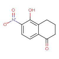Chemical structure of 5-hydroxy-6-nitro-1,2,3,4-tetrahydronaphthalen-1-one - CSSB00021065378