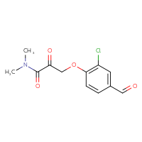 Chemical structure of 3-(2-chloro-4-formylphenoxy)-N,N-dimethyl-2-oxopropanamide - CSSB21332854747