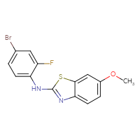 Chemical structure of N-(4-bromo-2-fluorophenyl)-6-methoxy-1,3-benzothiazol-2-amine - CSSB00020652147