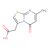 Chemical structure of 2-{7-methyl-5-oxo-5H-[1,3]thiazolo[3,2-a]pyrimidin-3-yl}acetic acid - CSSB00000037630