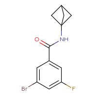 Chemical structure of N-{bicyclo[1.1.1]pentan-1-yl}-3-bromo-5-fluorobenzamide - CSSB01156966757