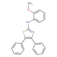 Chemical structure of N-(2-methoxyphenyl)-4,5-diphenyl-1,3-thiazol-2-amine - CSSB21298174342