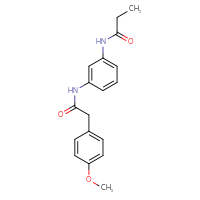 Chemical structure of N-{3-[2-(4-methoxyphenyl)acetamido]phenyl}propanamide - CSSB00026901980