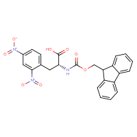 Chemical structure of (2R)-3-(2,4-dinitrophenyl)-2-({[(9H-fluoren-9-yl)methoxy]carbonyl}amino)propanoic acid - CSSB00102562590
