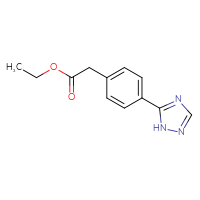 Chemical structure of ethyl 2-[4-(1H-1,2,4-triazol-5-yl)phenyl]acetate - CSSB02461045761