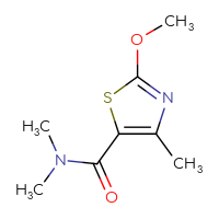 Chemical structure of 2-methoxy-N,N,4-trimethyl-1,3-thiazole-5-carboxamide - CSSB07151222992