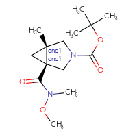 Chemical structure of rac-tert-butyl (1R,5R)-1-[methoxy(methyl)carbamoyl]-5-methyl-3-azabicyclo[3.1.0]hexane-3-carboxylate - CSSB21291563908