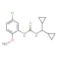 Chemical structure of 1-(5-chloro-2-methoxyphenyl)-3-(dicyclopropylmethyl)thiourea - CSSB02040511474