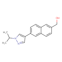 Chemical structure of {6-[1-(propan-2-yl)-1H-pyrazol-4-yl]naphthalen-2-yl}methanol - CSSB06588217662