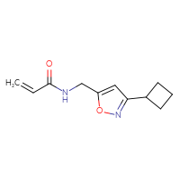 Chemical structure of N-[(3-cyclobutyl-1,2-oxazol-5-yl)methyl]prop-2-enamide - CSSB06786034854