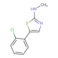 Chemical structure of 5-(2-chlorophenyl)-N-methyl-1,3-thiazol-2-amine - CSSB00013641156