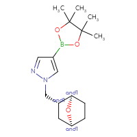 Chemical structure of rac-1-{[(1R,2R,4S)-7-oxabicyclo[2.2.1]heptan-2-yl]methyl}-4-(4,4,5,5-tetramethyl-1,3,2-dioxaborolan-2-yl)-1H-pyrazole - CSSB20622535410