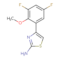 Chemical structure of 4-(3,5-difluoro-2-methoxyphenyl)-1,3-thiazol-2-amine - CSSB00103016577