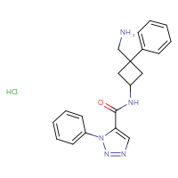 Chemical structure of N-[3-(aminomethyl)-3-phenylcyclobutyl]-1-phenyl-1H-1,2,3-triazole-5-carboxamide hydrochloride - CSSB20620696022