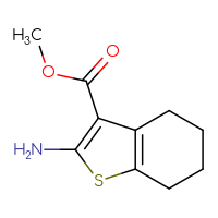 Chemical structure of methyl 2-amino-4,5,6,7-tetrahydro-1-benzothiophene-3-carboxylate - CSSB00000183740