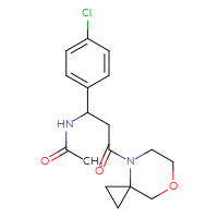 Chemical structure of N-[1-(4-chlorophenyl)-3-{7-oxa-4-azaspiro[2.5]octan-4-yl}-3-oxopropyl]acetamide - CSSS00138540351