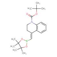 Chemical structure of tert-butyl (4E)-4-[(4,4,5,5-tetramethyl-1,3,2-dioxaborolan-2-yl)methylidene]-1,2,3,4-tetrahydroquinoline-1-carboxylate - CSSB21123229334