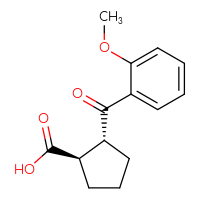 Chemical structure of (1R,2R)-2-(2-methoxybenzoyl)cyclopentane-1-carboxylic acid - CSSB00025753255