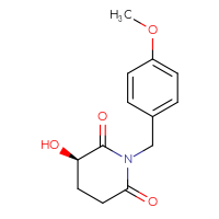 Chemical structure of (3R)-3-hydroxy-1-[(4-methoxyphenyl)methyl]piperidine-2,6-dione - CSSB02495363395