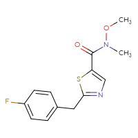 Chemical structure of 2-[(4-fluorophenyl)methyl]-N-methoxy-N-methyl-1,3-thiazole-5-carboxamide - CSSB00026338326