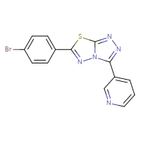 Chemical structure of 3-[6-(4-bromophenyl)-[1,2,4]triazolo[3,4-b][1,3,4]thiadiazol-3-yl]pyridine - CSSB00121624229