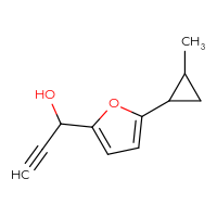 Chemical structure of 1-[5-(2-methylcyclopropyl)furan-2-yl]prop-2-yn-1-ol - CSSB00012169566