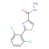 Chemical structure of 2-(2,6-dichlorophenyl)-N-methyl-1,3-thiazole-4-carboxamide - CSSB00942196993