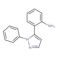 Chemical structure of 2-(1-phenyl-1H-pyrazol-5-yl)aniline - CSSB00009165442