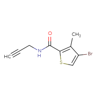 Chemical structure of 4-bromo-3-methyl-N-(prop-2-yn-1-yl)thiophene-2-carboxamide - CSSB01991073450